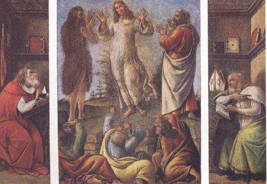 Sandro Botticelli Transfiguration,with St Jerome(at left) and St Augustine(at right) Germany oil painting art